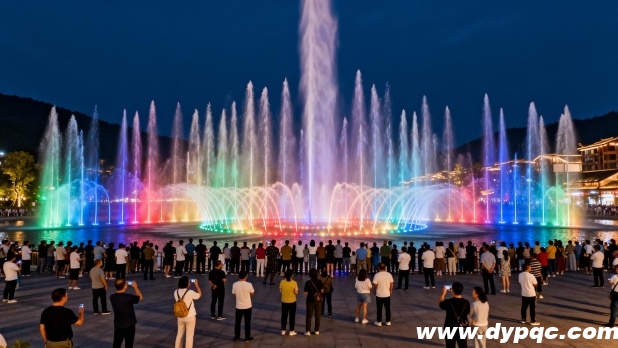 文旅小镇喷泉表演吸引游客驻足 文旅小镇喷泉表演吸引游客驻足