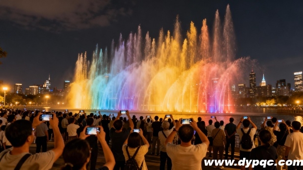 数控喷泉形成巨大彩色水幕 数控喷泉形成巨大彩色水幕