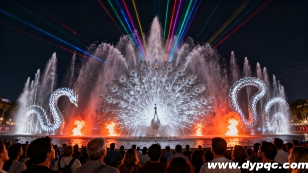 水幕激光与火焰特效形成震撼立体效果 水幕激光与火焰特效形成震撼立体效果