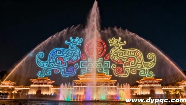 夜间喷泉表演展现地方文化符号 夜间喷泉表演展现地方文化符号