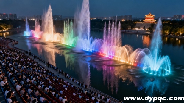 喷泉水柱与灯光表演完美同步 喷泉水柱与灯光表演完美同步