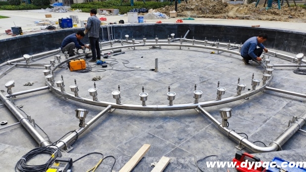 水景喷泉施工现场 水景喷泉施工现场