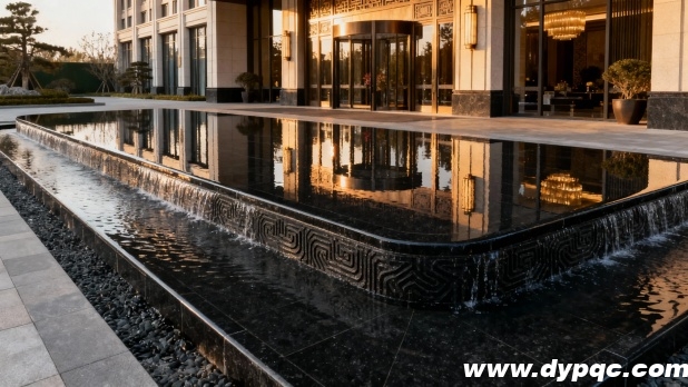 设计精巧的镜面水景营造出静谧奢华的迎宾氛 设计精巧的镜面水景营造出静谧奢华的迎宾氛