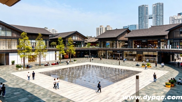 商业综合体广场旱喷铺装整洁的地面 商业综合体广场旱喷铺装整洁的地面