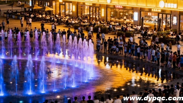 商业户外广场音乐喷泉带动夜间消费 商业户外广场音乐喷泉带动夜间消费