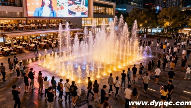 绚丽喷泉成为商场户外视觉焦点 绚丽喷泉成为商场户外视觉焦点