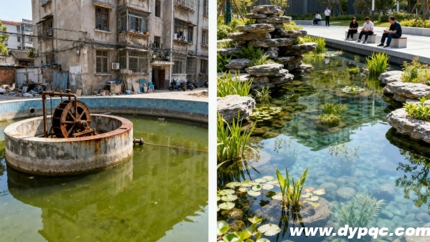 老旧小区水景生态化改造对比图 老旧小区水景生态化改造对比图